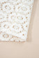 Beige Flower Lace V Neck Ruffled Sleeve Top
