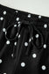 Black Exposed Seam Detail Polka Dot Loose Tee Drawstring Shorts Set