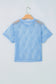 Beau Blue Sheer Floral Lace Boxy Tee