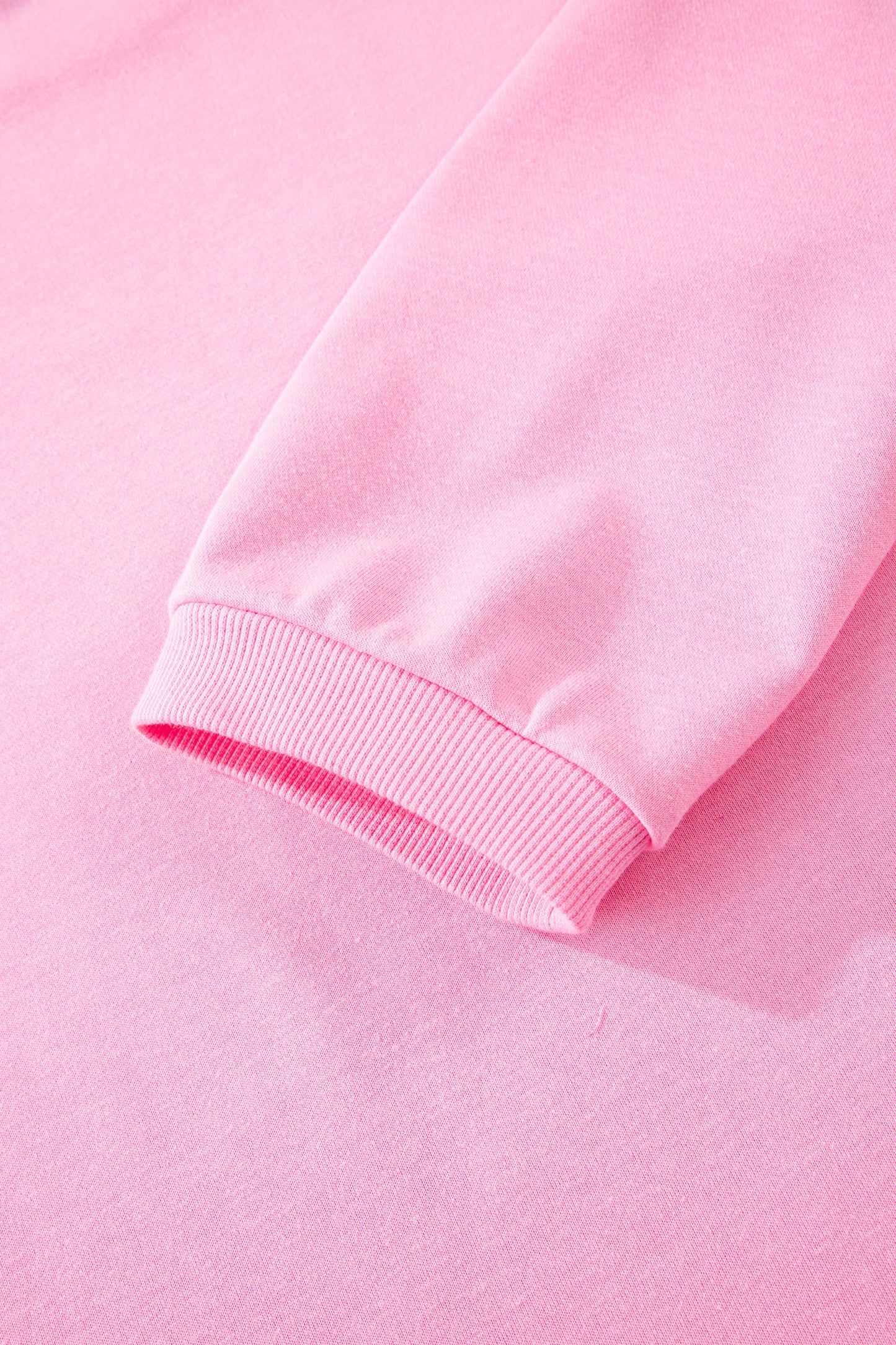 Pink Floral Bow Patched Exposed Seam Patchwork Slit Baggy Sweatshirt