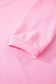 Pink Floral Bow Patched Exposed Seam Patchwork Slit Baggy Sweatshirt