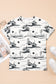 Chestnut Desert Sand Print Short Sleeve Knit Top