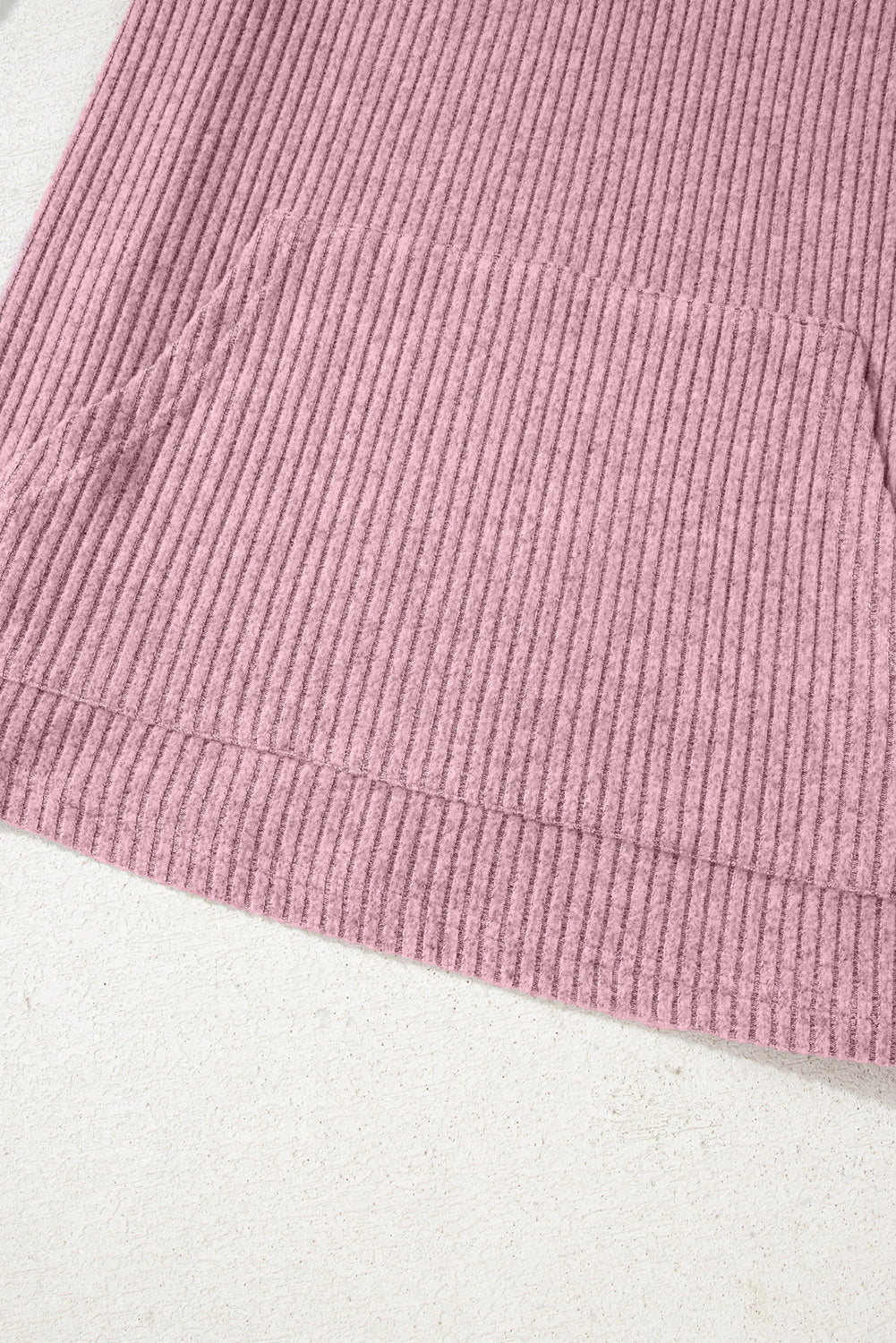 Clearly Aqua Ribbed Texture Drop Shoulder Henley Knit Top