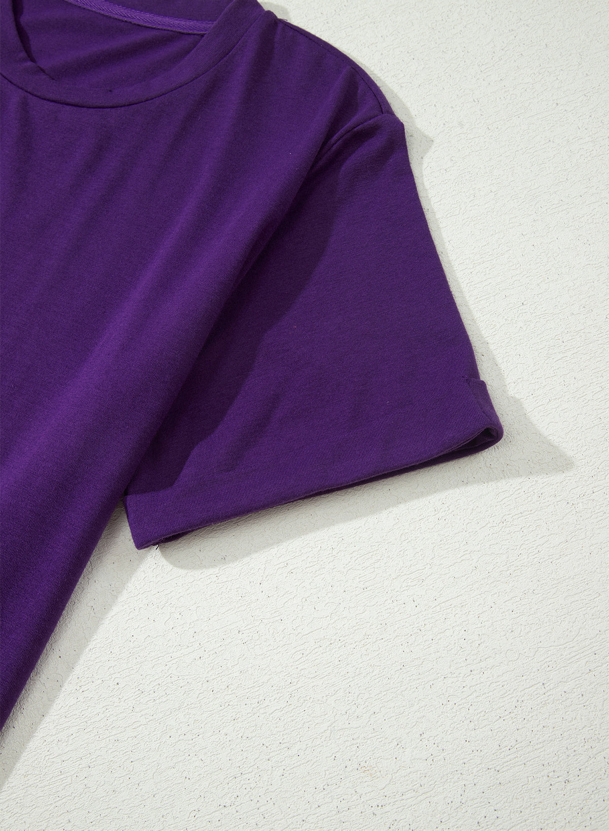 Yellow Cream Casual Plain Crew Neck Tee