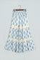 Sky Blue Floral Print Lace Patchwork Detail Wide Leg Pants