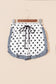 White Polka Dot Contrast Ruffle Trim Shorts