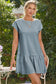 Ashleigh Blue Solid Color Cap Sleeve Drop Waist T Shirt Dress