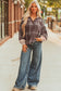Brown Plaid Patchwork Long Sleeve Button Hooded Blouse
