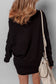 Black Asymmetric Neck Batwing Sleeve Shift Mini Sweater Dress