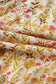 Yellow Floral Print Frilly Trim Smocked Cuff Long Sleeve Loose Shirt Dress