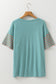 Tan Color Block Striped Detail Loose T Shirt