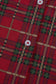 Red Plus Size Plaid Short Sleeve Shirt Loose Pants 2pcs Pajama Set