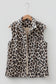 Brown Leopard Open Front Jacket Vest