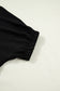 Black Dolman Half Sleeve Leopard Patchwork Trim V Neck Blouse