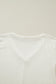 Beige Thermal Knit Lace Ruched Patchwork Long Sleeve V Neck Top