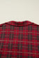 Red Plus Size Plaid Short Sleeve Shirt Loose Pants 2pcs Pajama Set
