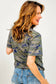 Multicolour Stylish Camouflage Print America Patriotic Tee