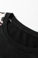 Black Leopard Print Patchwork Varsity Raglan Sleeve Sweatshirt Dress