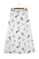 White Western Print Satin Long Skirt