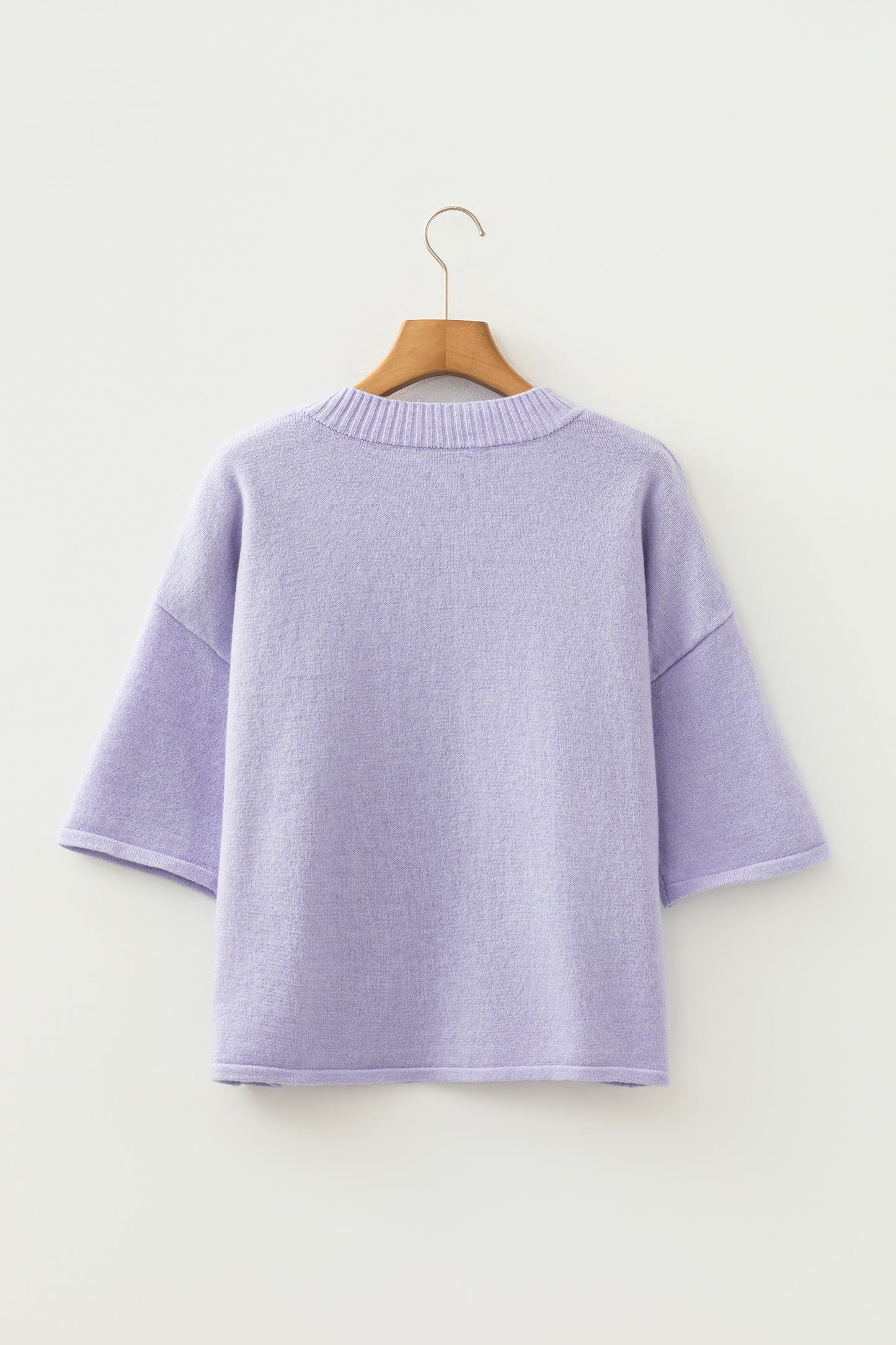 Lavendula 3/4 Sleeve Boxy Knit Button Down Sweater Cardigan