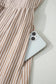 Khaki Stripe Flutter Sleeve Buttoned Front Slit Maxi Dress