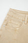 Apricot Solid Color Seamed Center Wide Leg Cropped Jeans