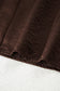 Dark Brown Braided V Neck Long Sleeve Loose Top and Drawstring High Waist Pants 2pcs Outfit