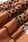 Khaki Stripe Color Block Patchwork Leopard Casual Sweatshirt with Slits