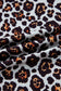 Brown Leopard Floral Print Ribbed Puff Sleeve Patchwork Loose Pullover