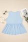 Blue Sapphire Plus Size Solid Color Bow Tie Peplum Tank Top
