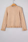Oatmeal Ruffle Trim Gold Button Sweater Cardigan