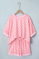 Sky Blue Polka Dot Oversized Top Drawstring Short Set