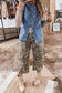 Ashleigh Blue Buttoned Front Slit Denim Vest