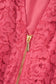 Coral Floral Lace Overlay Zip Up V Neck Smocked Waist Sleeveless Dress