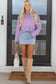 Phalaenopsis Thermal Knit Contrast Textured Patchwork Long Sleeve Top