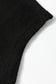 Black Solid Color Crew Neck Knit Cap Sleeve Sweater