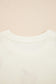 Beige Pumpkin Embroidered Ribbed Thanksgiving Halloween Holiday Sweater