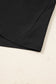 Black Plus Size Notched Neck Leopard Trim Flounce Long Sleeve Shift Dress
