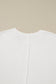 White Plus Size Exposed Seam Detail Contrast Dot Floral Patchwork Sleeve Sweatshirt