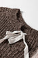Brown Color Block Patchwork Knotted Back Loose Fit Sweater