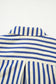 Blue Stripe Collared Half Button Side Pockets Loose Fit Mini Dress