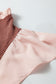 Fushia Plus Size Contrast Frilled Neckline Ruffled Short Sleeve Ribbed Textured Blouse