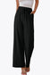 Black Solid Color Drawstring Elastic Waist Casual Loose Pants