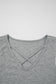 Gray Lace Patchwork Criss Cross V Neck Tank Top
