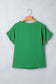 Sea Green Solid Color Ruffle Trim Short Sleeve Blouse
