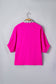 Black Dolman Half Sleeve Leopard Patchwork Trim V Neck Blouse
