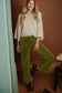 Burgundy Corduroy Solid Color High Waist Wide Leg Pants