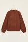 Coffee Solid Color Cable Knit High Neck Loose Pullover Sweater