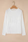 White Solid Color Seam Detail Raglan Long Sleeve Top