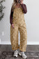 Jet Stream Polka Dot Print Bib Pocket Denim Barrel Overalls Jumpsuit